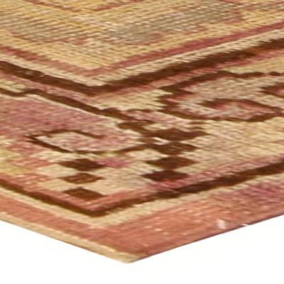 Vintage Samarkand Khotan Yellow Hand Knotted Wool Rug