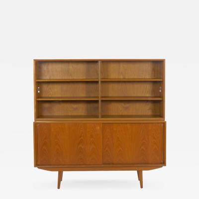Vintage Scandinavian Mid Century Modern Teak Bookcase Cabinet