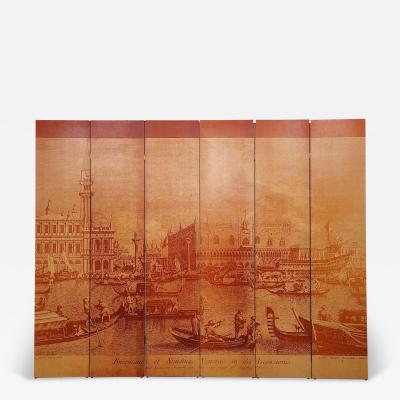 Vintage Screen with Scenes of Venice France circa 1960