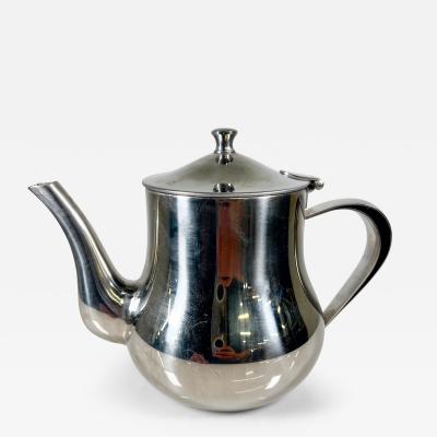 Vintage Sculptural Stainless Steel Personal Tea Pot Pitcher