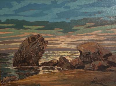 Vintage Seascape Oil on Board