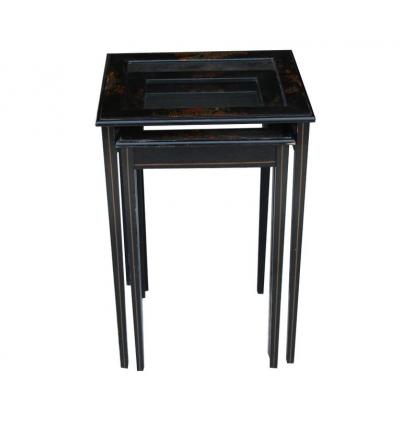 Vintage Set of 3 Japanned Nesting Tables