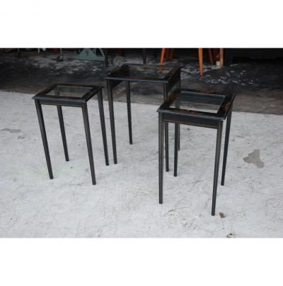 Vintage Set of 3 Japanned Nesting Tables