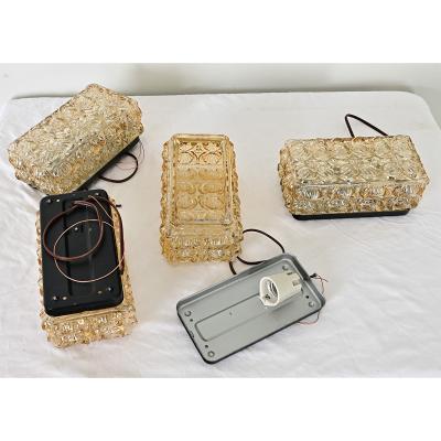 Vintage Set of Four Glass Wall Sconces