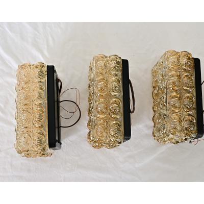 Vintage Set of Four Glass Wall Sconces