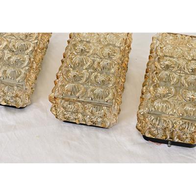 Vintage Set of Four Glass Wall Sconces