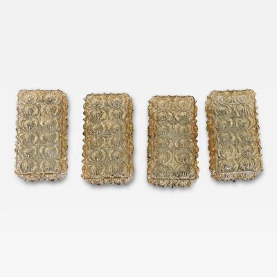 Vintage Set of Four Glass Wall Sconces