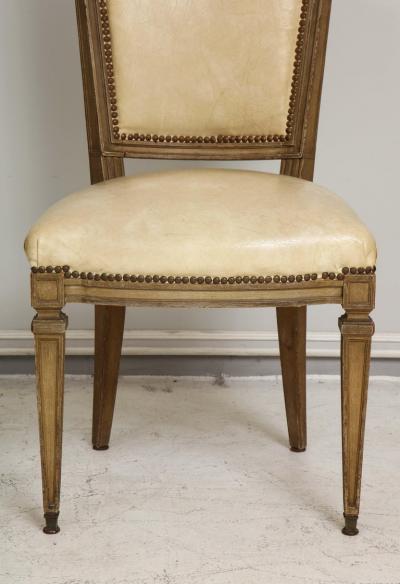 Vintage Set of Six Louis XVI Style Painted Dining Room Chairs