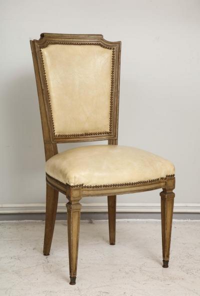 Vintage Set of Six Louis XVI Style Painted Dining Room Chairs