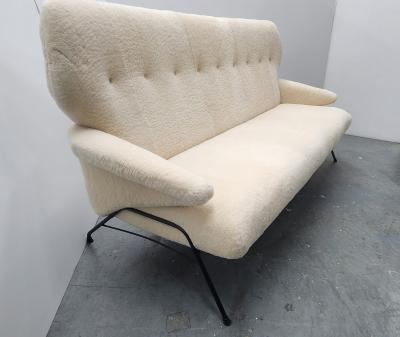 Vintage Shearling Settee 1950s