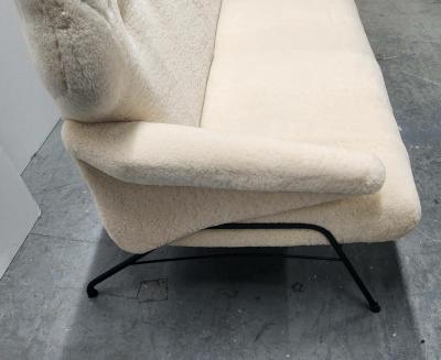 Vintage Shearling Settee 1950s