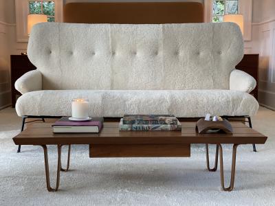 Vintage Shearling Settee 1950s
