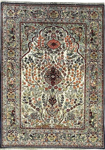 Vintage Silk Chinese Rug very fine