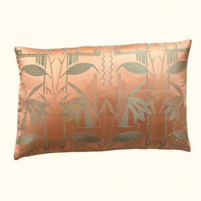 Vintage Silk Damask c 1920s Pillow 16 x 24 Europe 120a