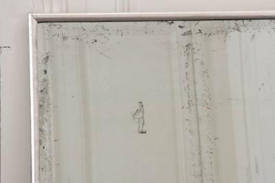 Vintage Silver Giltwood Frame with Antique Glass Plate