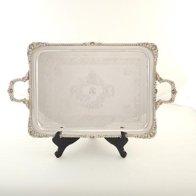 Vintage Silver Plated Serving Tray in the Georgian Style circa 1960