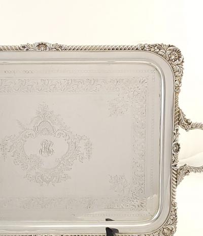 Vintage Silver Plated Serving Tray in the Georgian Style circa 1960