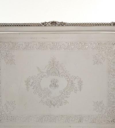 Vintage Silver Plated Serving Tray in the Georgian Style circa 1960