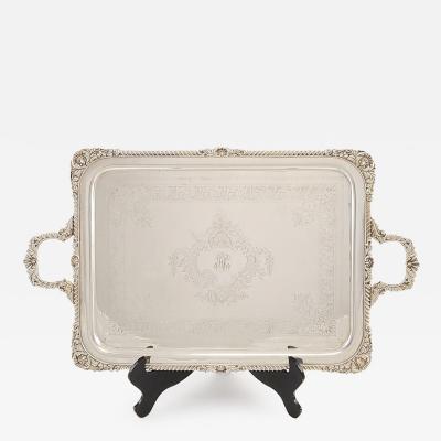 Vintage Silver Plated Serving Tray in the Georgian Style circa 1960