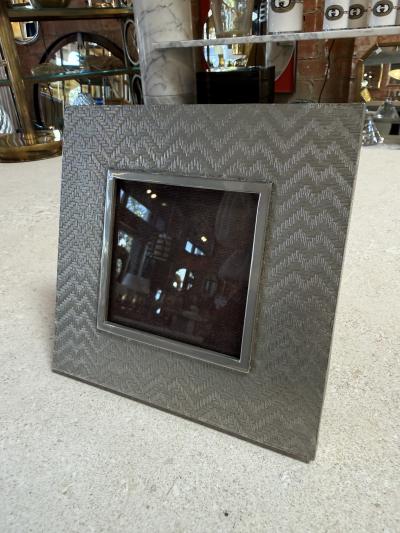 Vintage Silver Tone Textured Picture Frame