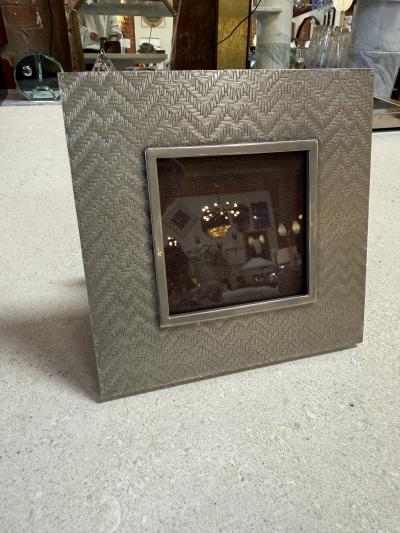 Vintage Silver Tone Textured Picture Frame