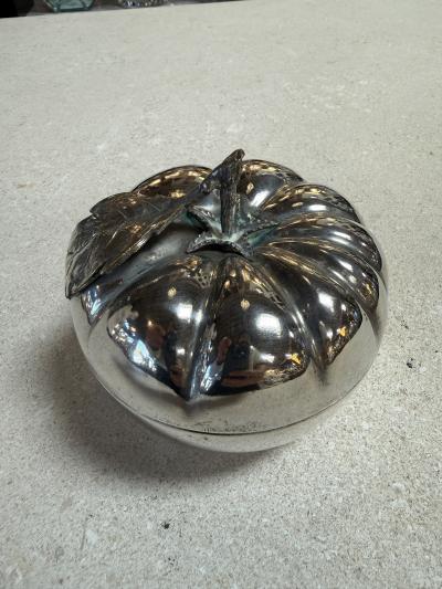 Vintage Silverplate Tomato Form Lidded Bowl
