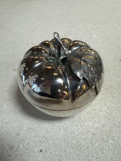 Vintage Silverplate Tomato Form Lidded Bowl