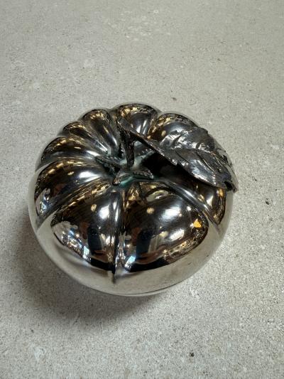 Vintage Silverplate Tomato Form Lidded Bowl