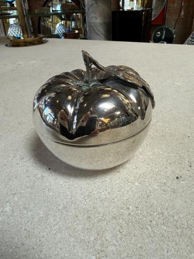Vintage Silverplate Tomato Form Lidded Bowl