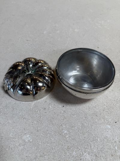 Vintage Silverplate Tomato Form Lidded Bowl