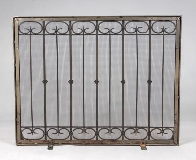 Vintage Single Panel Steel Fireplace Screen
