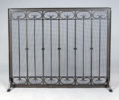 Vintage Single Panel Steel Fireplace Screen