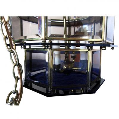Vintage Smoked Glass Lucite Chandelier