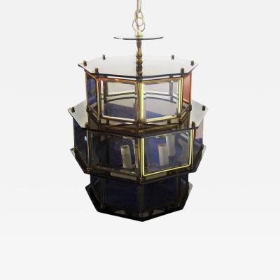 Vintage Smoked Glass Lucite Chandelier