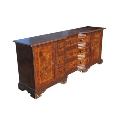 Vintage Solid Wood Italian Desk Secretary Credenza