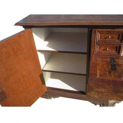 Vintage Solid Wood Italian Desk Secretary Credenza
