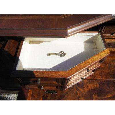 Vintage Solid Wood Italian Desk Secretary Credenza