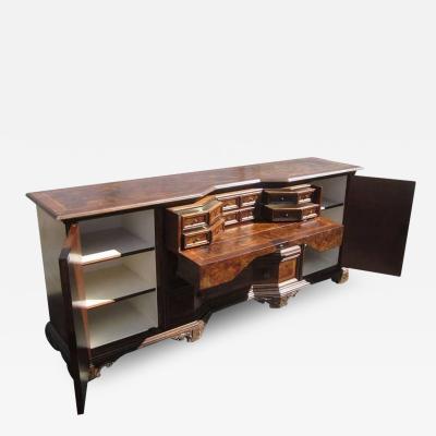 Vintage Solid Wood Italian Desk Secretary Credenza