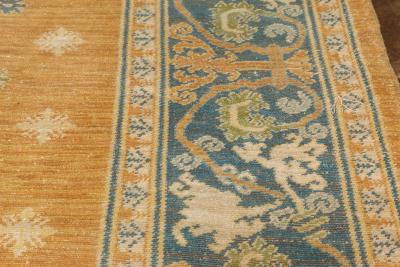 Vintage Spanish Light Brown and Blue Handwoven Wool Rug