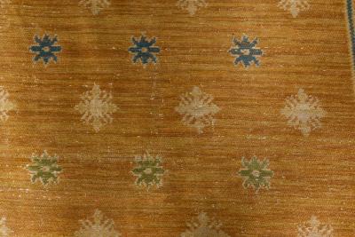 Vintage Spanish Light Brown and Blue Handwoven Wool Rug
