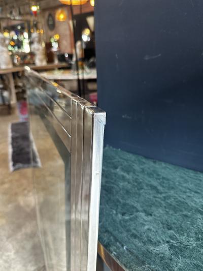 Vintage Square Chrome Mirror 1980s