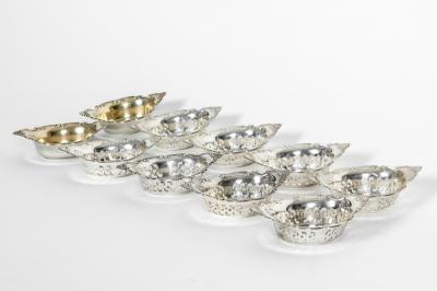 Vintage Sterling Silver Tableware Set of Ten Pieces