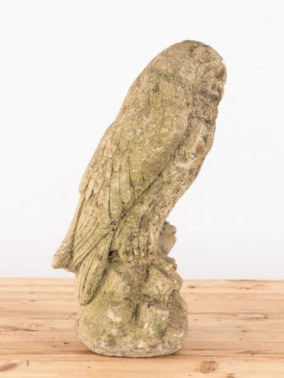 Vintage Stone Horned Owl Garden Ornament USA Mid 20th C