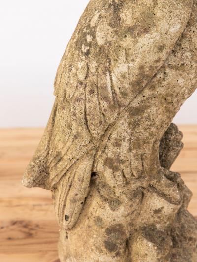 Vintage Stone Horned Owl Garden Ornament USA Mid 20th C
