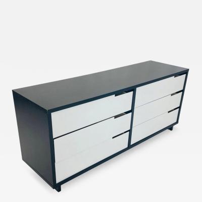 Vintage Style 6 Drawer Credenza With White Accented Drawers