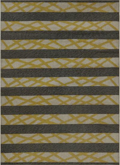 Vintage Swedish Double Sided Rug in Beige Gray Yellow