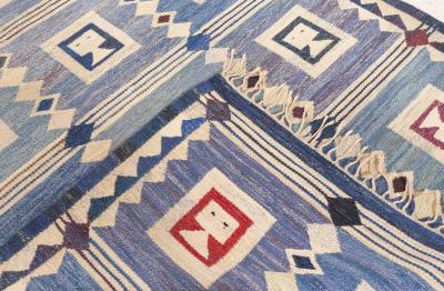 Vintage Swedish Flat Weave Rug The Girls in the Window Designed by Edna Martin