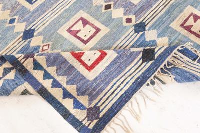 Vintage Swedish Flat Weave Rug The Girls in the Window Designed by Edna Martin