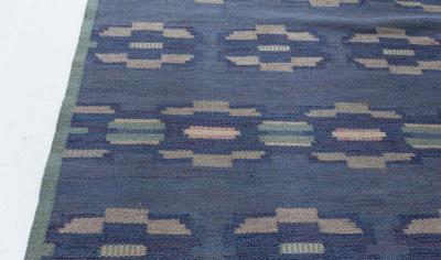 Vintage Swedish Flat Weave Rug by A Bindd