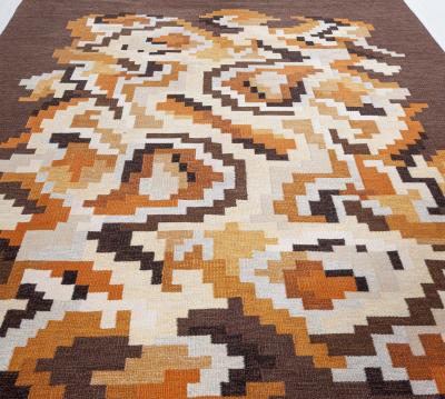 Vintage Swedish Flat Weave Rug by Erik Lundberg Vavangarden Eringsboda 
